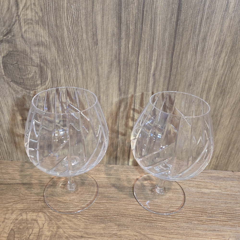 Rogaska Brandy Snifters Cut Crystal 5.25" Set of 2